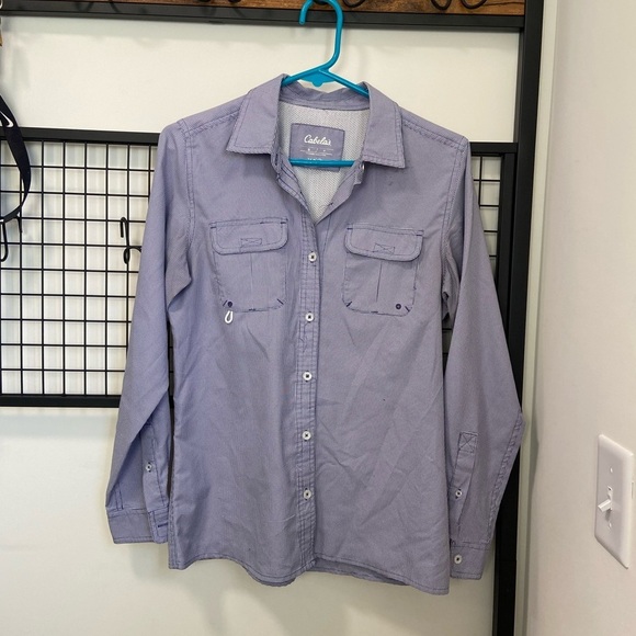 Cabela’s Men’s vented Houndstooth button‎ down fishing shirt — small - Picture 1 of 6